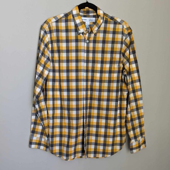 Def Leppard Hysteria Music Band Custom Yellow Flannel Button Down Shirt Sz M - Picture 3 of 6